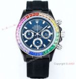 Japan Grade Replica Rolex Daytona Quartz Rainbow with Blue Dial 43mm Men's Watch